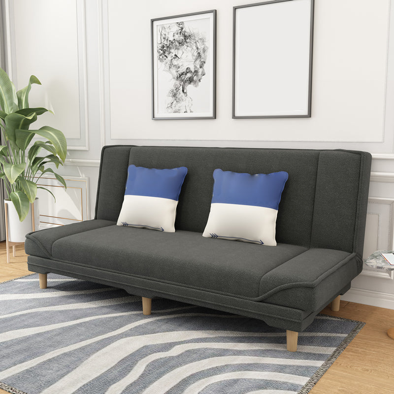 Contemporary Linen Armless Standard Sofa Bed Dual Purpose Sofa for Living Room