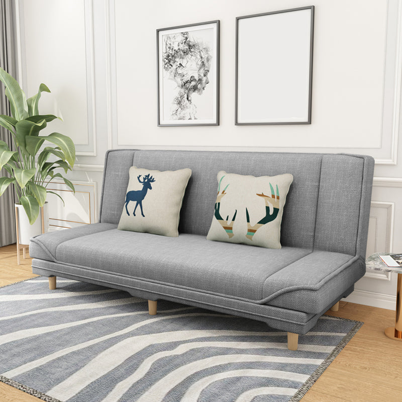 Contemporary Linen Armless Standard Sofa Bed Dual Purpose Sofa for Living Room