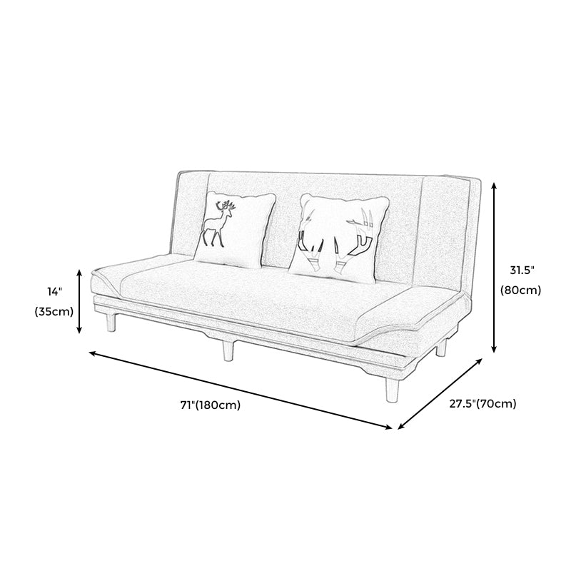 Contemporary Linen Armless Standard Sofa Bed Dual Purpose Sofa for Living Room
