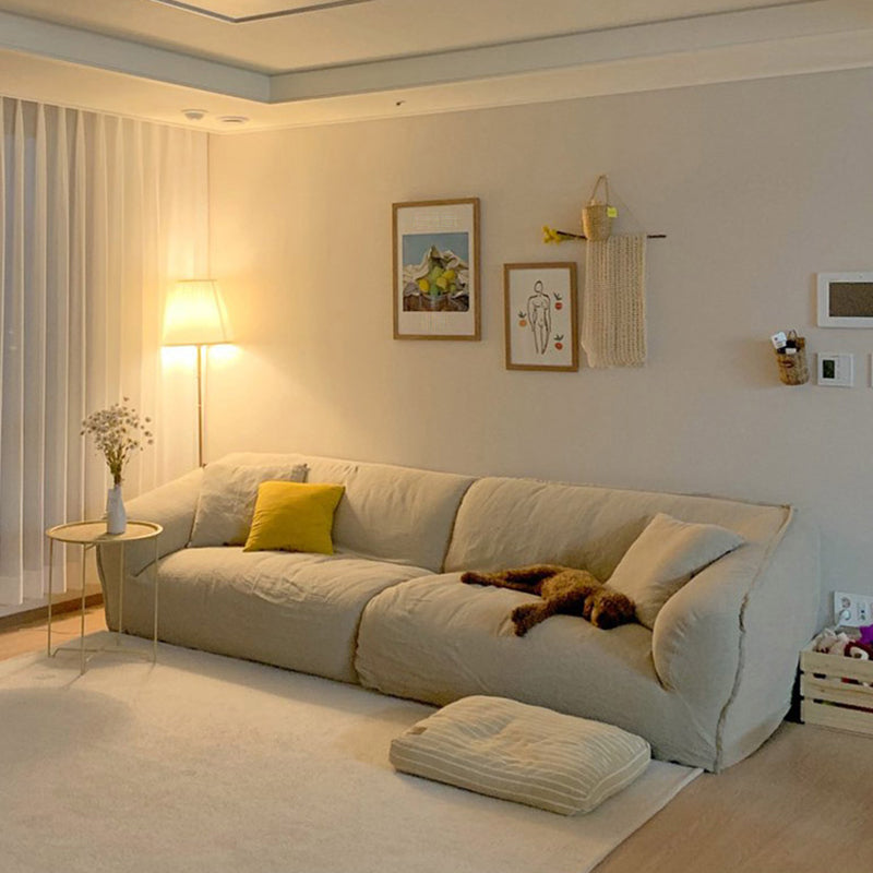 Contemporary Tight Back Sofa 29.53"High Tuxedo Arm Sofa,Beige