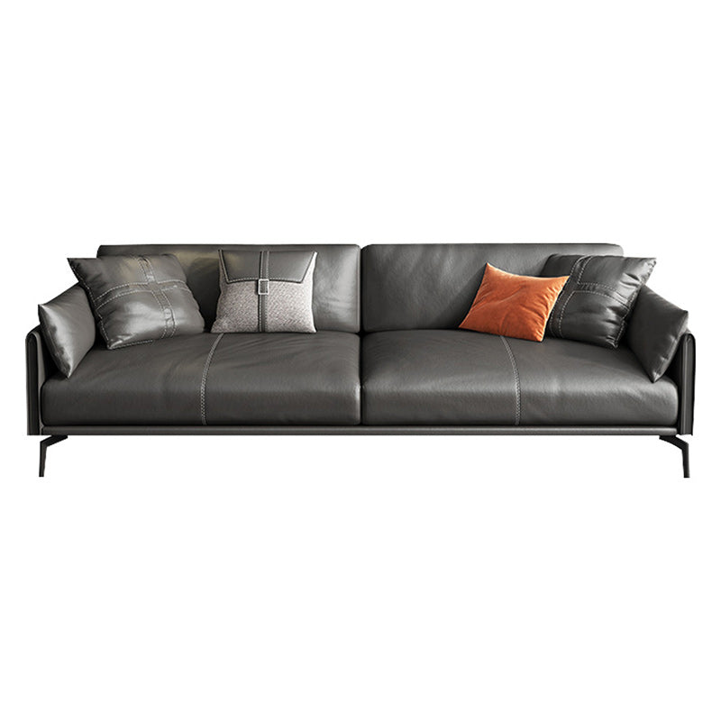Stain Resistant Bench Seating Leather Standard Cushions Settee Furniture in Grey