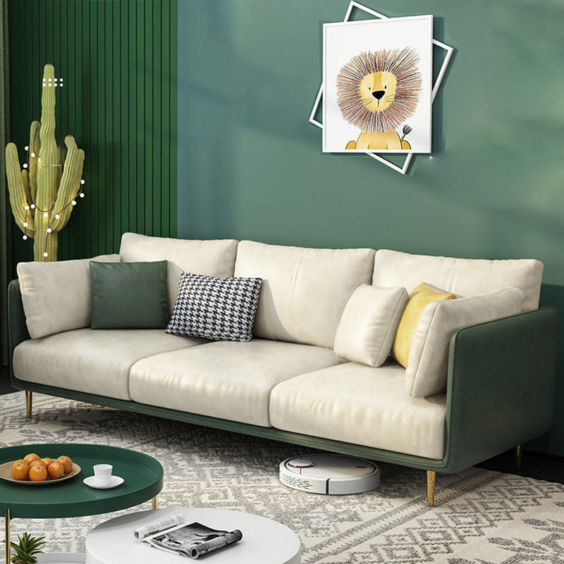 Sofa rembourré en cuir imité avec rembourrage de siège en latex sur le dos de l'oreiller