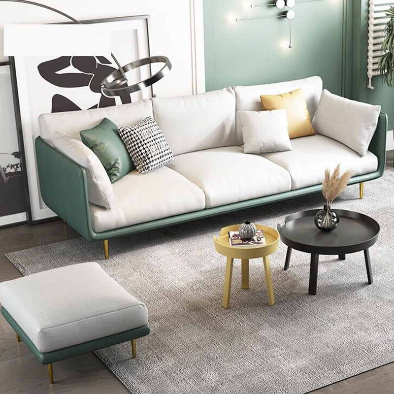 Sofa rembourré en cuir imité avec rembourrage de siège en latex sur le dos de l'oreiller