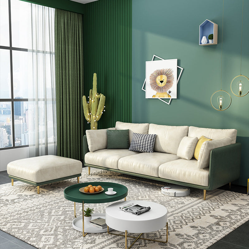 Sofa rembourré en cuir imité avec rembourrage de siège en latex sur le dos de l'oreiller