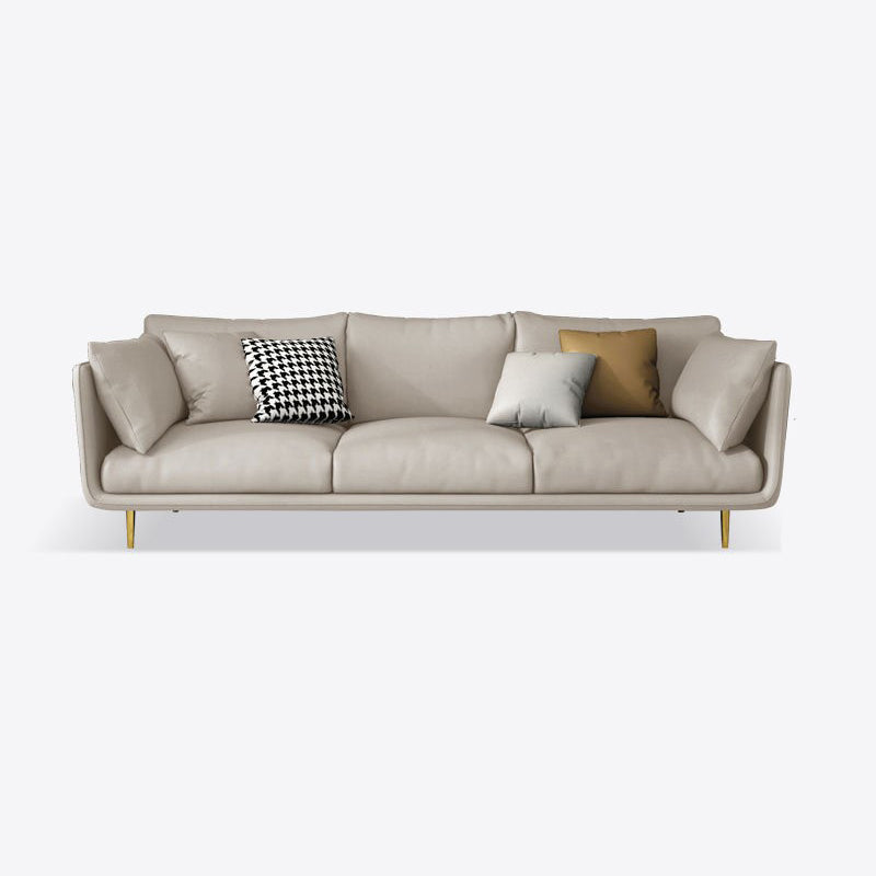 Sofa rembourré en cuir imité avec rembourrage de siège en latex sur le dos de l'oreiller