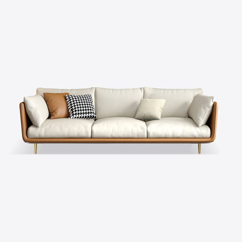 Sofa rembourré en cuir imité avec rembourrage de siège en latex sur le dos de l'oreiller