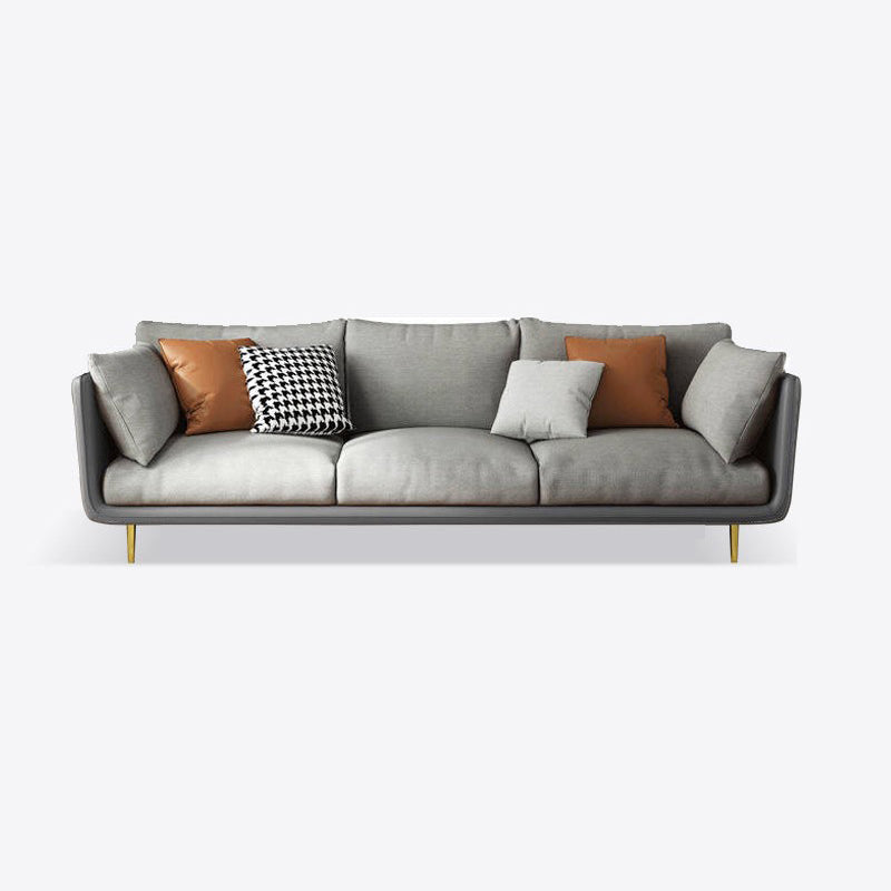 Sofa rembourré en cuir imité avec rembourrage de siège en latex sur le dos de l'oreiller
