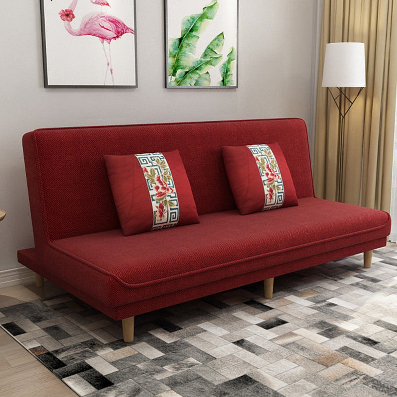 Foldable and Wear-resisting Linen Armless Sofa with Tight Back for Apartment