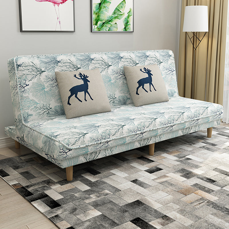 Foldable and Wear-resisting Linen Armless Sofa with Tight Back for Apartment