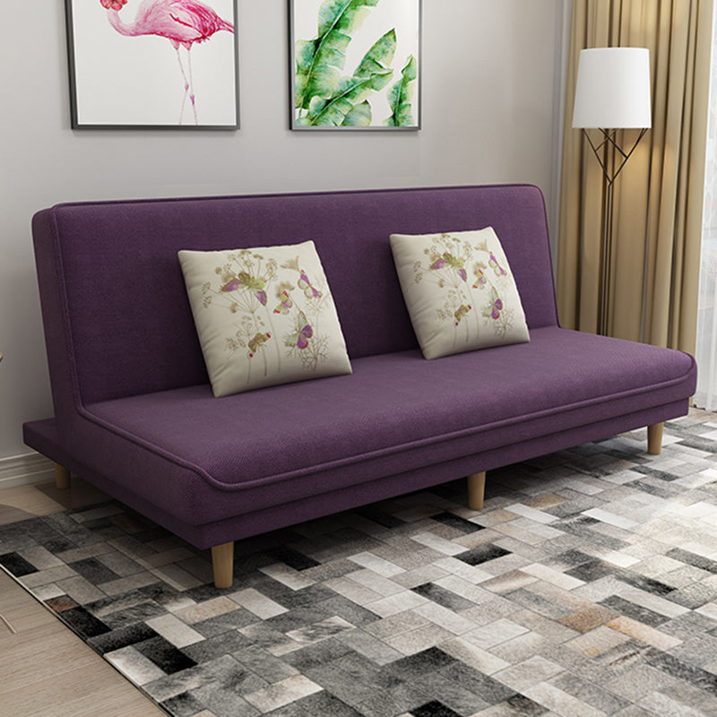 Foldable and Wear-resisting Linen Armless Sofa with Tight Back for Apartment