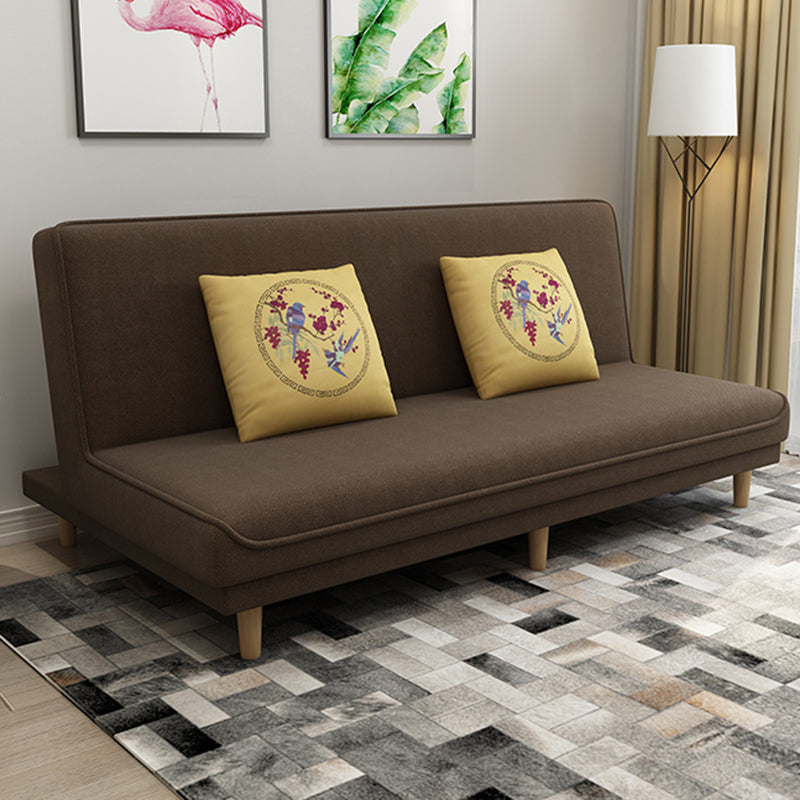 Foldable and Wear-resisting Linen Armless Sofa with Tight Back for Apartment