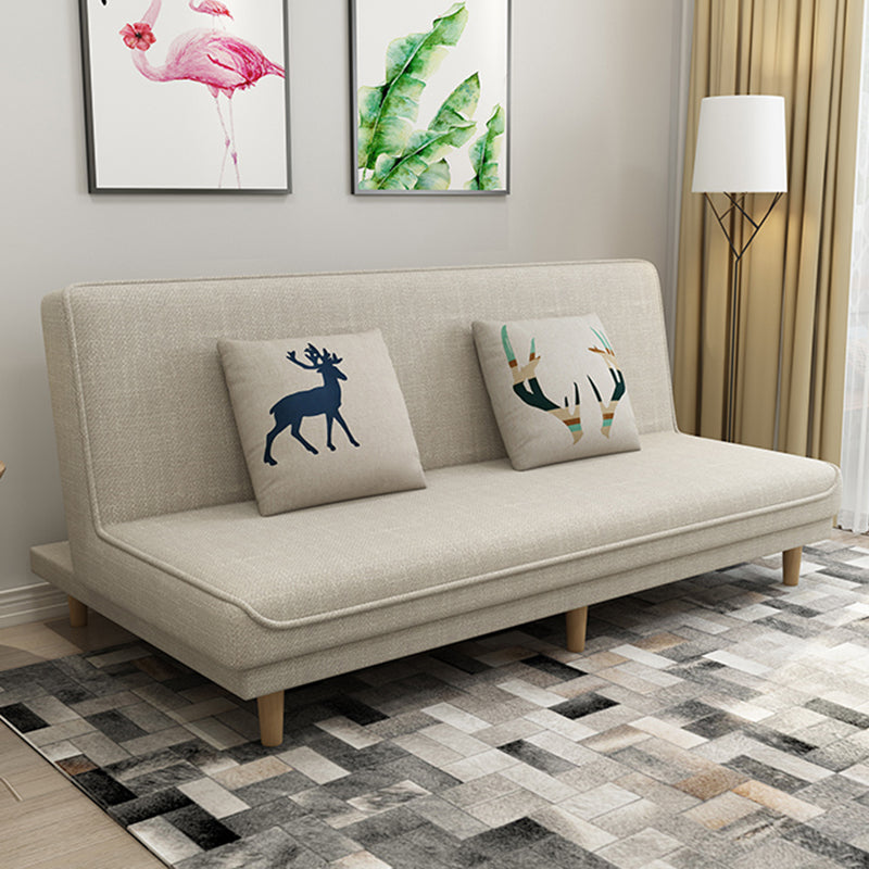 Foldable and Wear-resisting Linen Armless Sofa with Tight Back for Apartment
