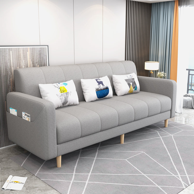 Modern Square Arm  23.62" W Convertible Sleeper Sofa with Cotton Blend for Living Room