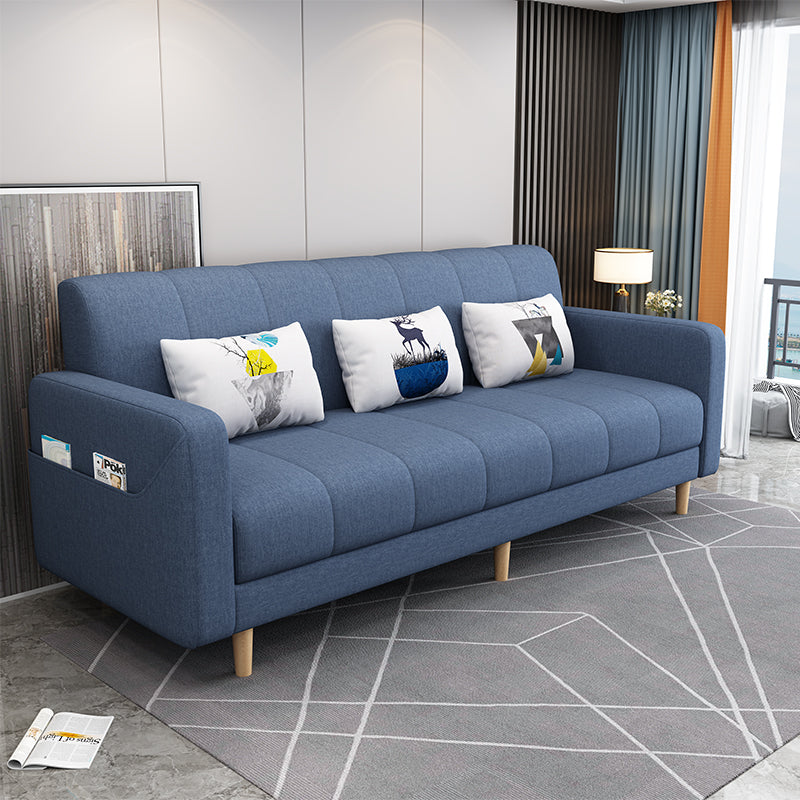 Modern Square Arm  23.62" W Convertible Sleeper Sofa with Cotton Blend for Living Room