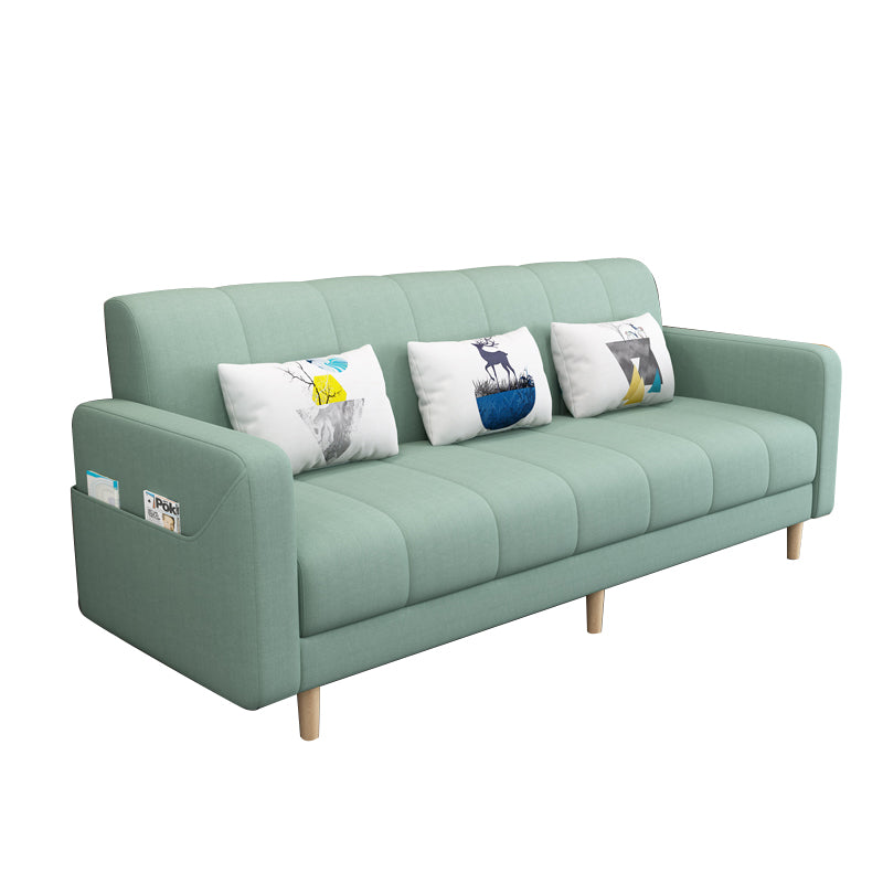 Modern Square Arm  23.62" W Convertible Sleeper Sofa with Cotton Blend for Living Room
