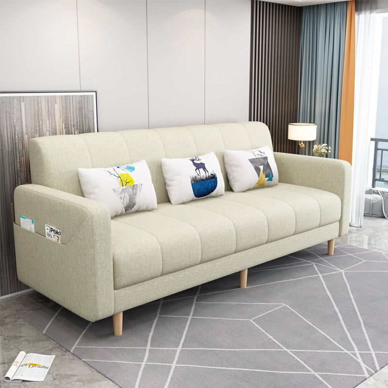Modern Square Arm  23.62" W Convertible Sleeper Sofa with Cotton Blend for Living Room