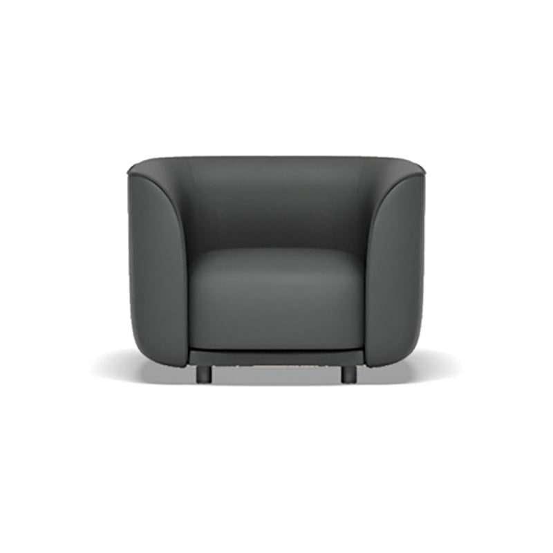 27.5"H Contemporary Solid Color Faux Leather Tuxedo Arm Sofa For Office Living Room