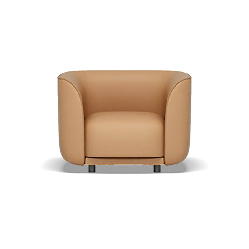 27.5"H Contemporary Solid Color Faux Leather Tuxedo Arm Sofa For Office Living Room