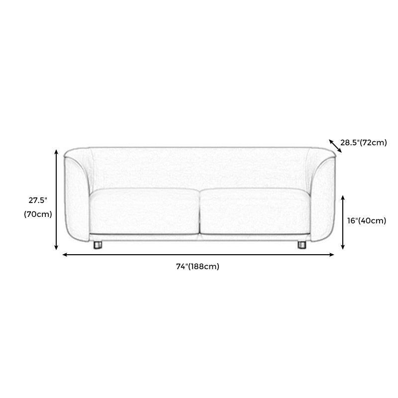 27.5"H Contemporary Solid Color Faux Leather Tuxedo Arm Sofa For Office Living Room
