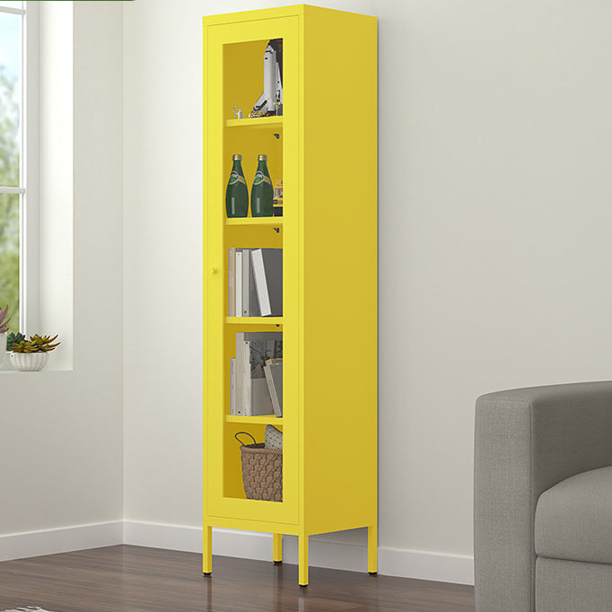Libreria standard verticale in acciaio scandinavo con porta di vetro tempestiva chiara