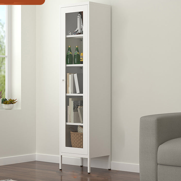 Libreria standard verticale in acciaio scandinavo con porta di vetro tempestiva chiara