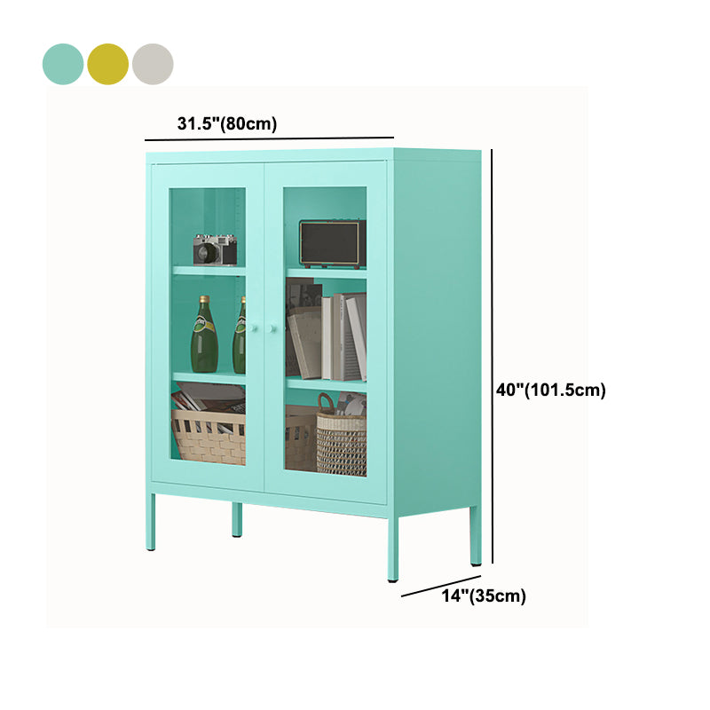 Libreria standard verticale in acciaio scandinavo con porta di vetro tempestiva chiara