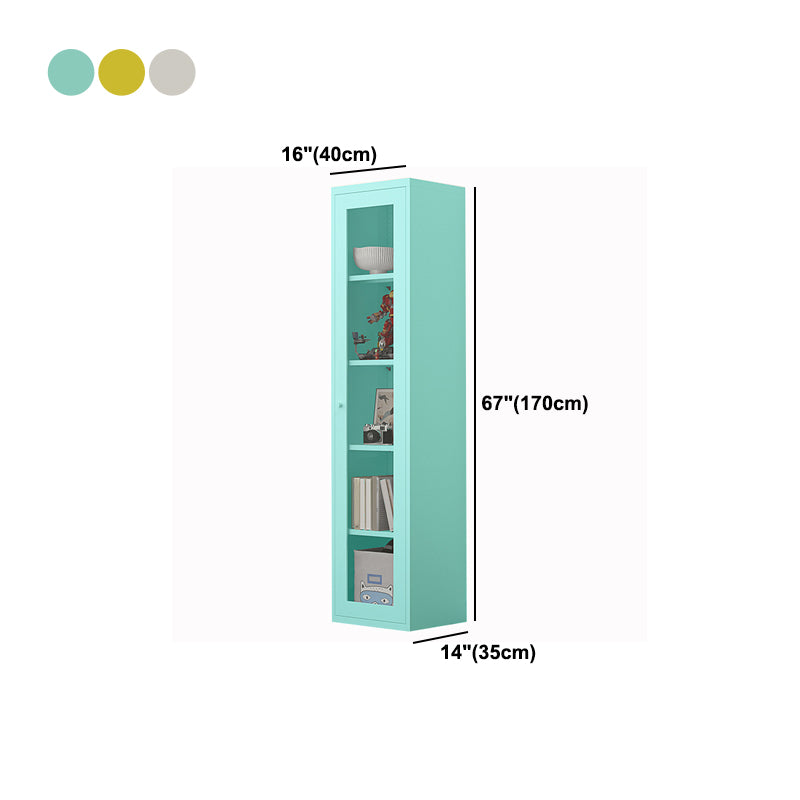 Libreria standard verticale in acciaio scandinavo con porta di vetro tempestiva chiara