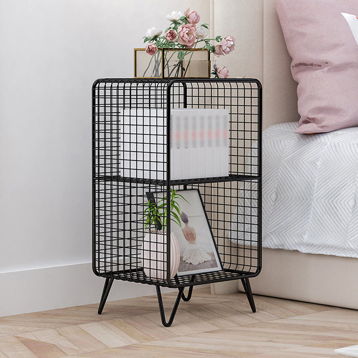 Modern Metal Standard Bookshelf Gold and Black Iron Closed Back Bookshelf