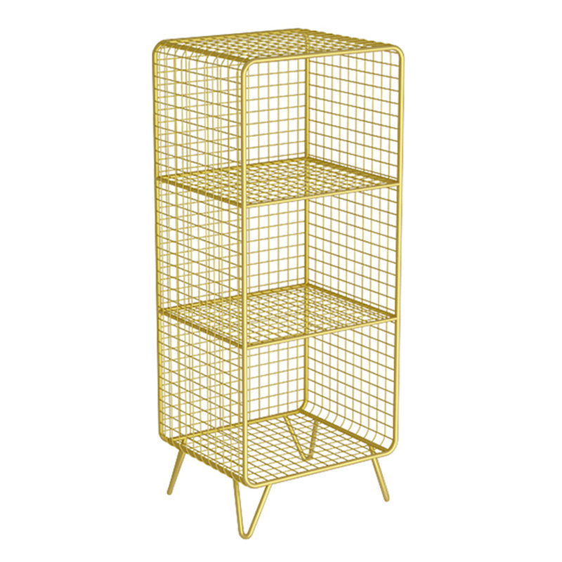 Moderne Metall Standard Bücherregal Gold und Black Iron Closed Back Bücherregal