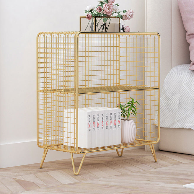 Moderne Metall Standard Bücherregal Gold und Black Iron Closed Back Bücherregal