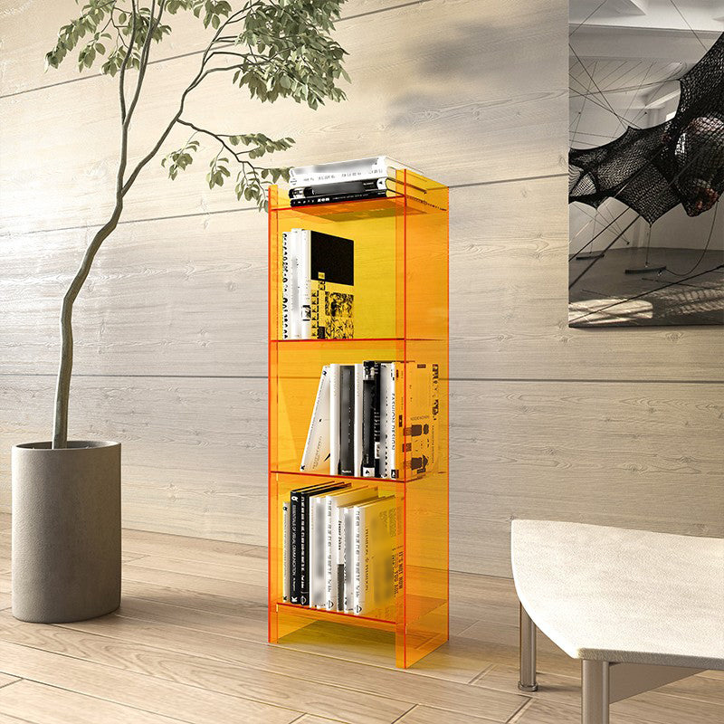 Acrylic Bookshelf Scandinavian Style Closed Back Bookcase for Office and Study Room