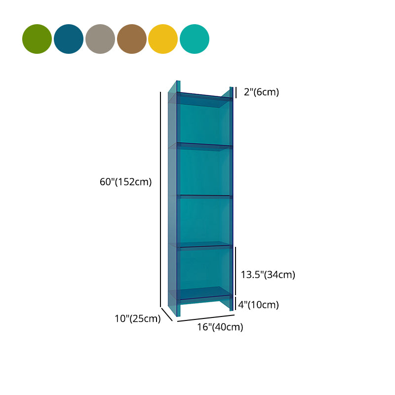 Scandinavian Style Shelf Bookcase Acrylic Closed Back Bookshelf for Office and Study Room