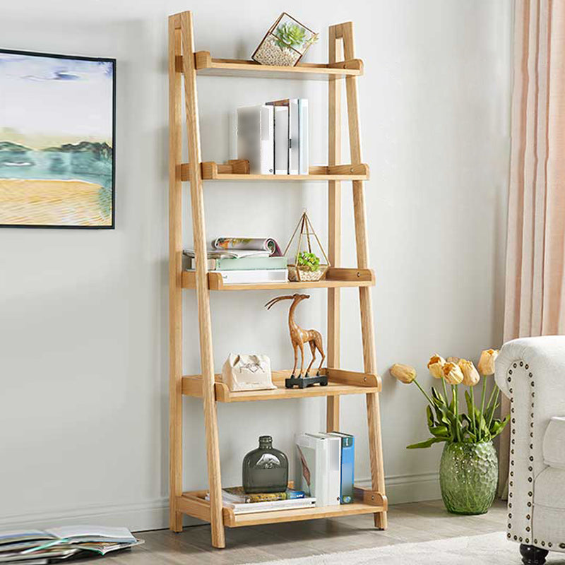Moderne Style Ladder Bookshelf Massivholzregal Bücherregal für das Studienraum