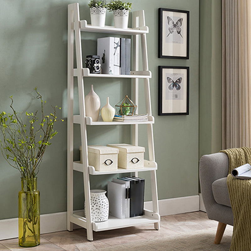 Moderne Style Ladder Bookshelf Massivholzregal Bücherregal für das Studienraum