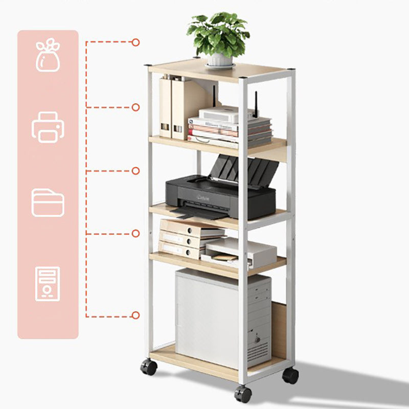 Industrialstil Holzbuchhandel Etagere Bücherregal mit Zauberer Rädern für Büro