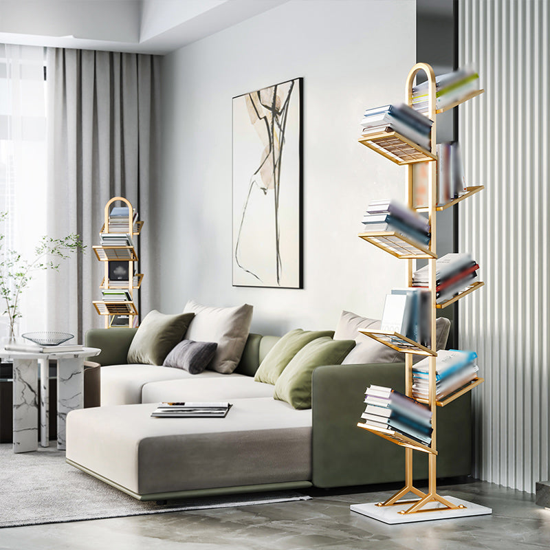 Modern Style Metal Bookshelf Etagere Shelf Bookcase for Home