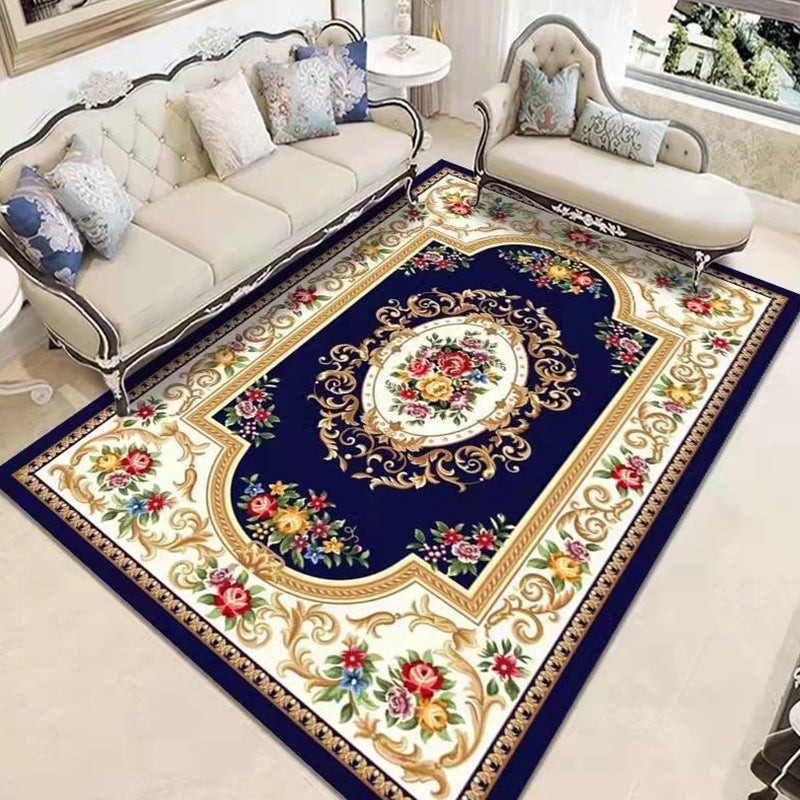 Dunkelbrauner moderner Teppich Polyester Medaillon Teppich Färbung Resistenter Bereich Teppich für Wohnzimmer