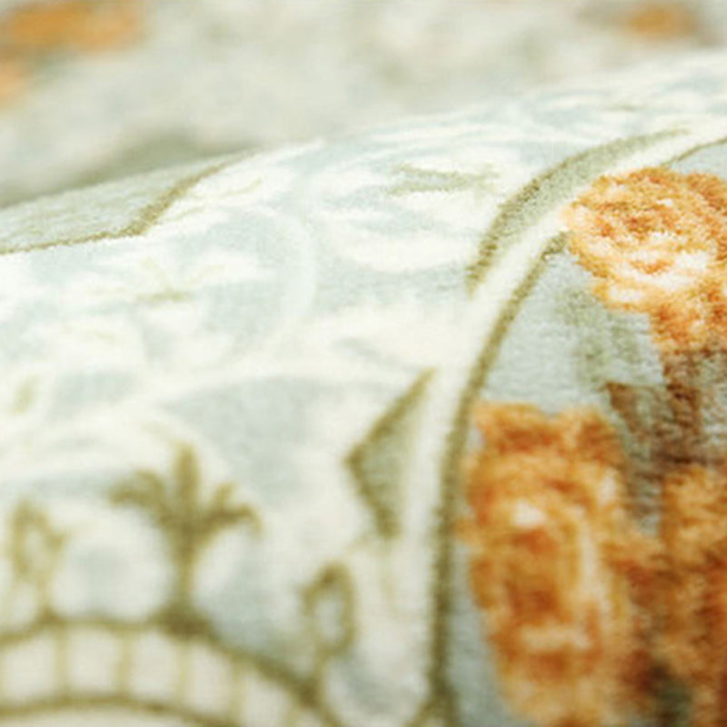 Tapis vintage beige Rapier à fleurs polyester tapis résistant à la tache pour le salon
