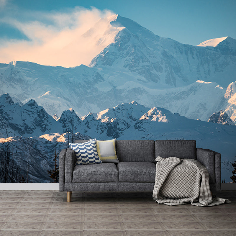 Eco-friendly Wall Mural Wallpaper Majestic Mountains Photography Sitting Room Wall Mural
