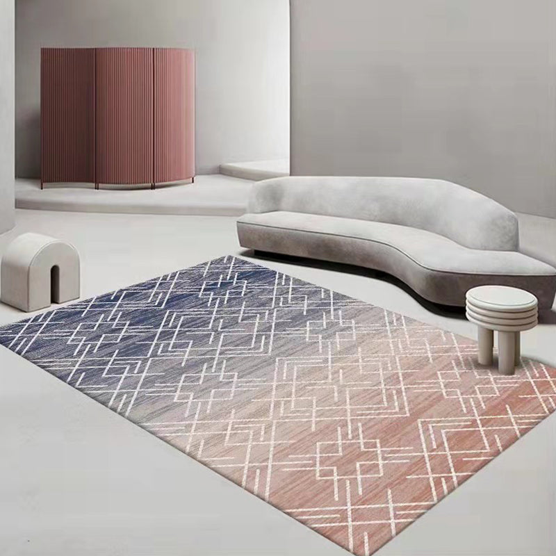 White Geometric Rug Polyester Morocco Rug Stain Resistant Rug for Living Room