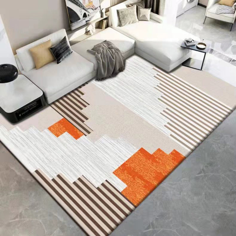 Gray Modern Carpet Polyester Hexagon Carpet Washable Carpet for Home Decor