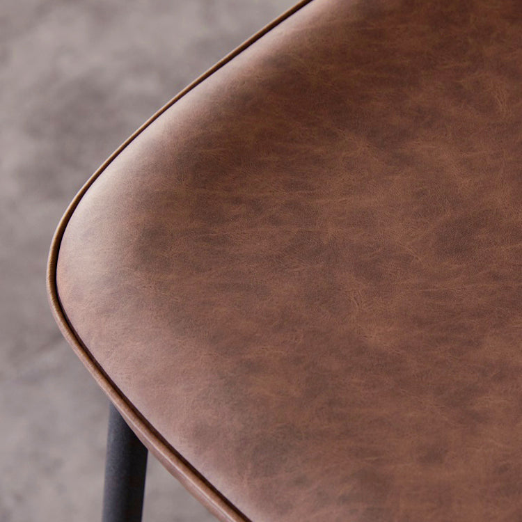 Modern Low Back Bar-stool PU Leather Bar Stool with Metal Legs