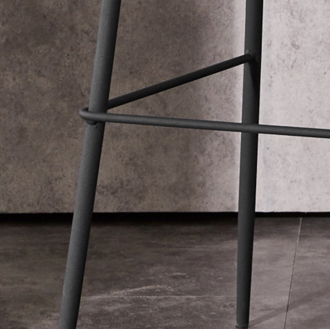 Modern Low Back Bar-stool PU Leather Bar Stool with Metal Legs