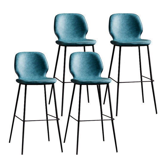 Modern Low Back Bar-stool PU Leather Bar Stool with Metal Legs