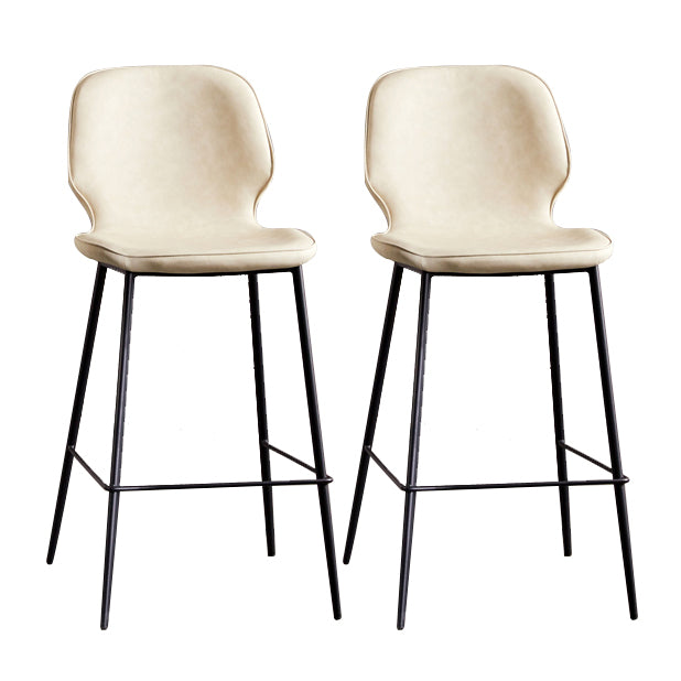 Modern Low Back Bar-stool PU Leather Bar Stool with Metal Legs