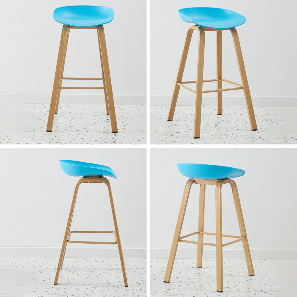 Metal Contemporary Dining Kitchen Room Armless Stool Low Back Bar Stool