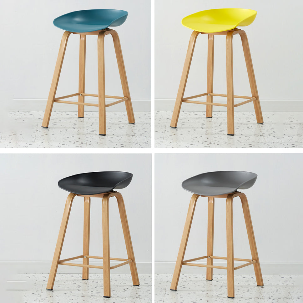 Metal Contemporary Dining Kitchen Room Armless Stool Low Back Bar Stool