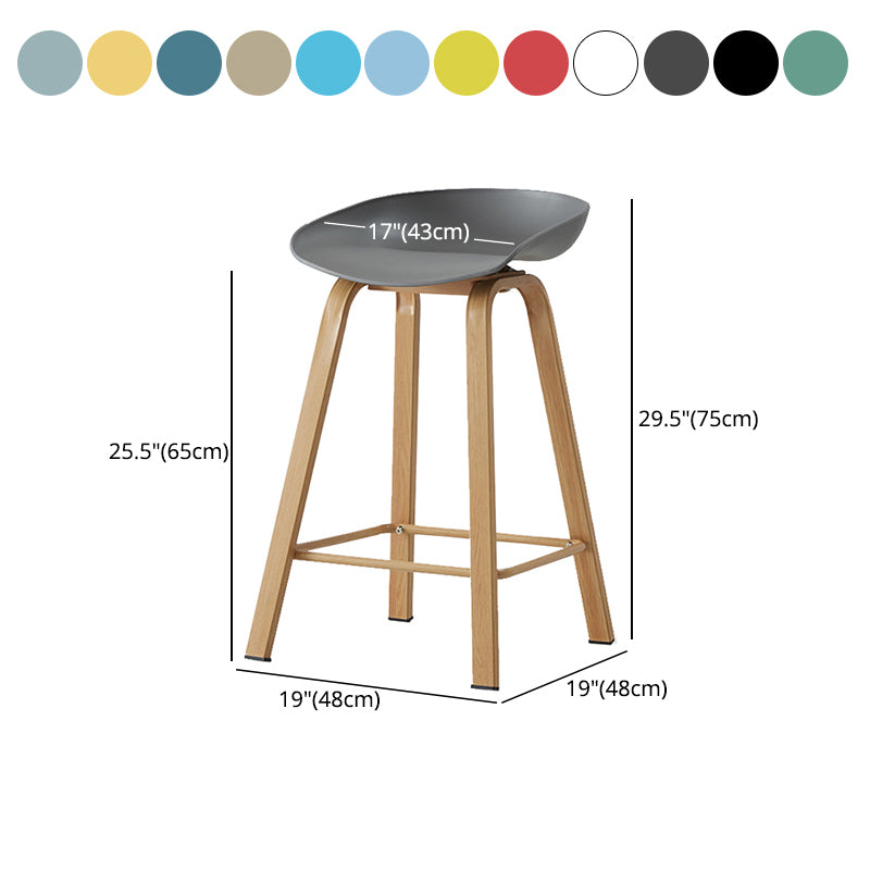 Metal Contemporary Dining Kitchen Room Armless Stool Low Back Bar Stool