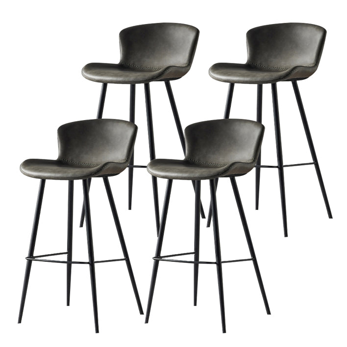 Metal Industrial Kitchen Dining Room Armless Stool Low Back Bar Stool