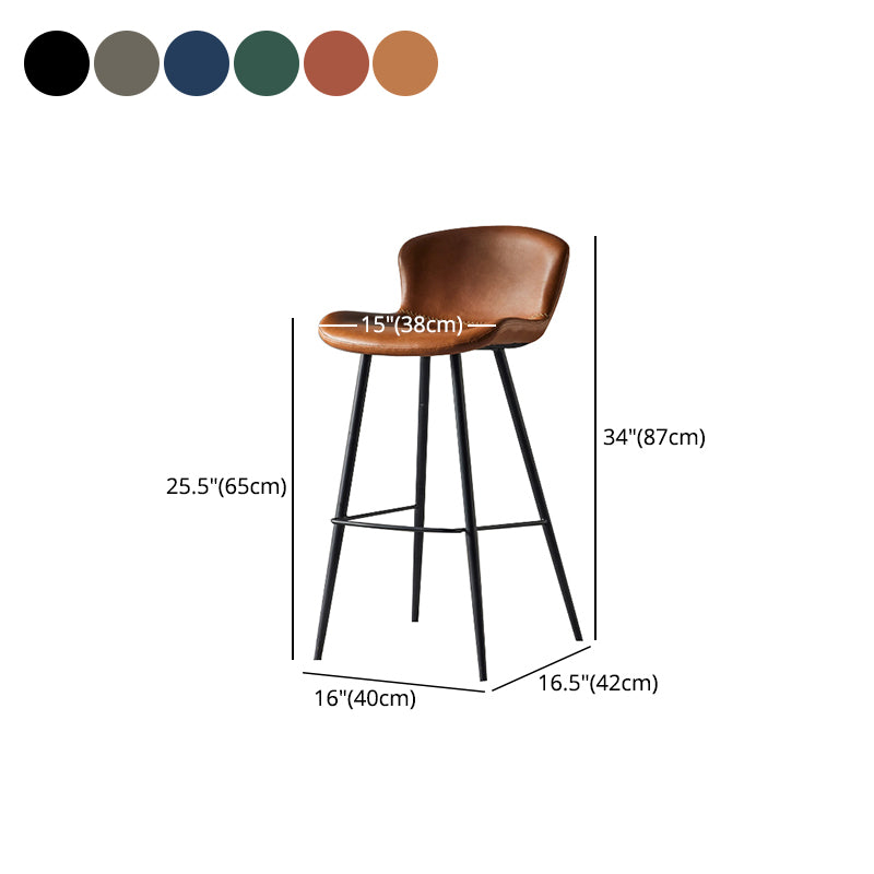 Metal Industrial Kitchen Dining Room Armless Stool Low Back Bar Stool